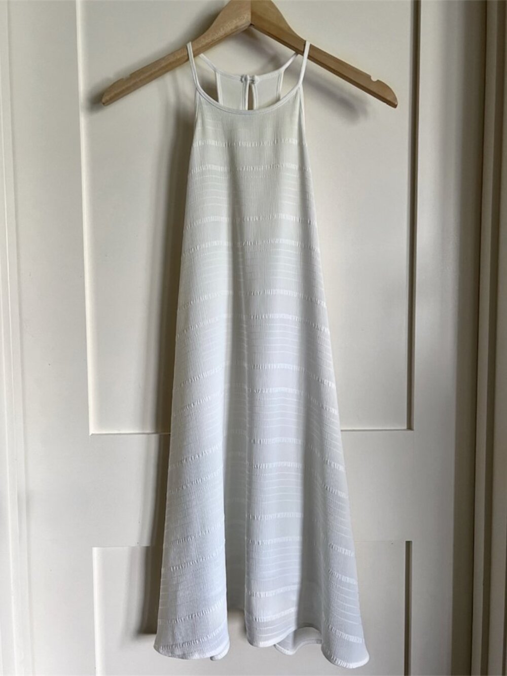 Leith Nordstrom High Neck Textured Mini Dress - White - Size M